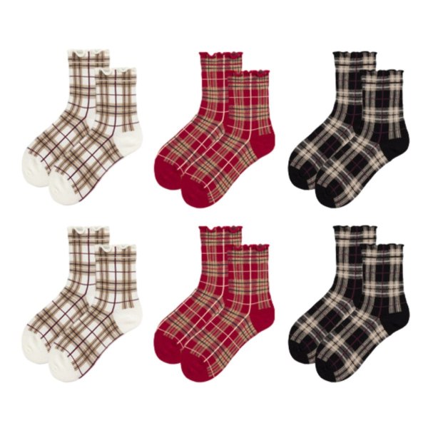 Ruffle Socks Cute Fancy Crew Socks Girls Mixed Color 2 KLB