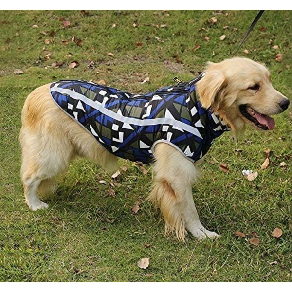 Pet Cat Coat,Varme Vinter Hunde Jumpers Hunde Jakker Vest Vindtæt Vinterdragt Hundetøj Outfit med Blue Hole Harness