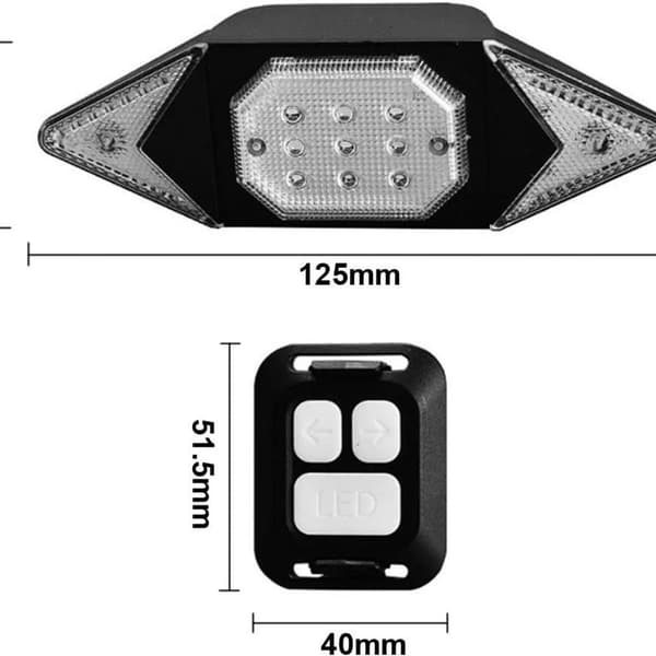USB-oppladbar sykkelblinklys, 6 lysmoduser for sikkerhet