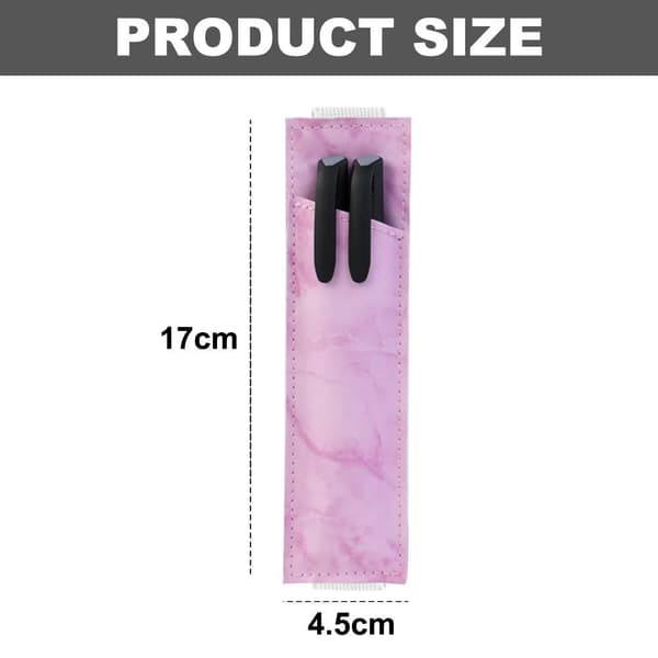 2 stk. Penholder Penetui Læder Tilbehør Elastisk Rosa