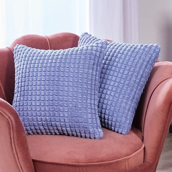Tyynynpäällyssetti 2 kpl, sohvalle, makuuhuoneeseen, sänkyyn, tuoliin ja hiukkasdekoraatioon, ilman tyynyydintä, moderni ja elegantti muotoilu, 60x60CM, sininen, 2 kpl KLB