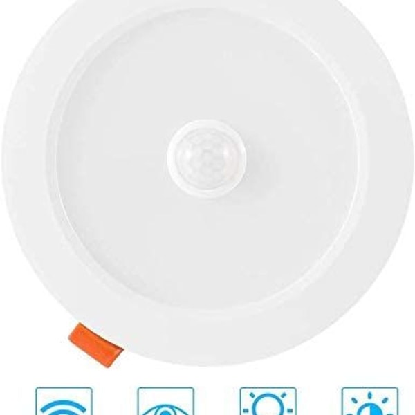 LED-infälld spotlight 12W varmvit 3000K Human Body Induction