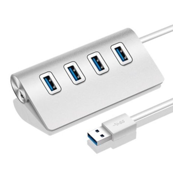 Metallhub med 4 porter, USB 2.0 for PC, flere stikkontakter, adapterutvidelse