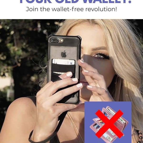 Smart pung med mobiltelefon fingerholder, slank