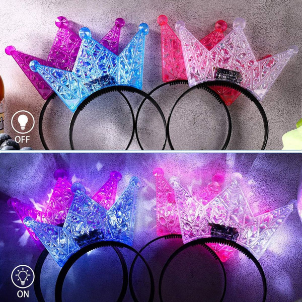 Lysende LED-krone Tiara Princess Hodebånd KLB