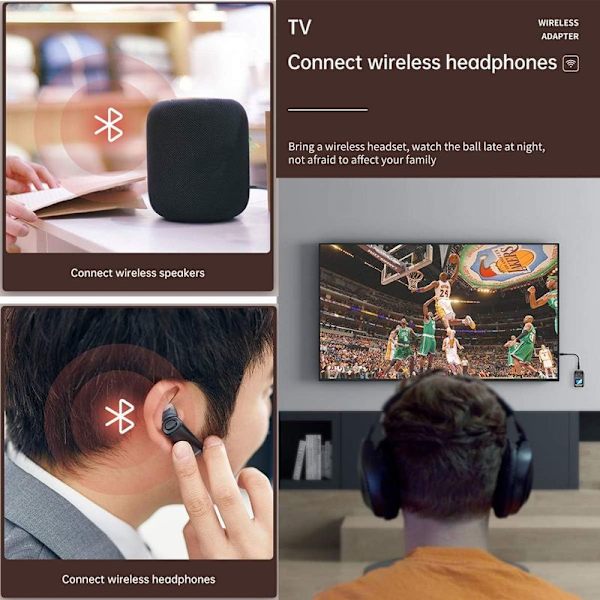 Synlig Bluetooth-sender og -mottaker, 3-i-1 trådløs