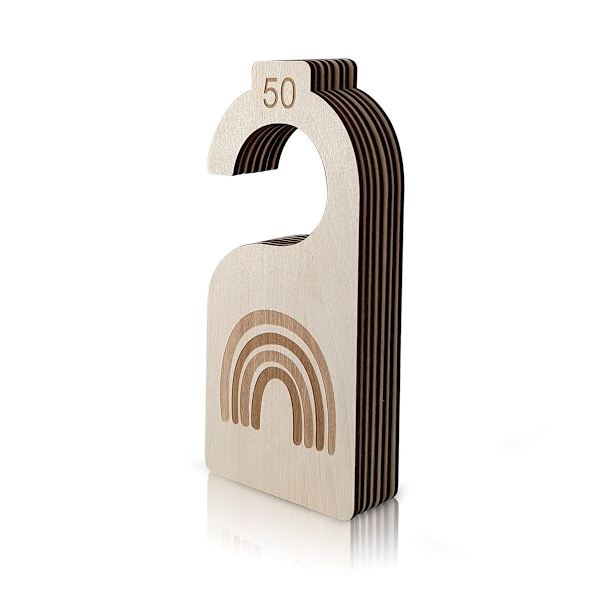 VaJa Baby Wooden Size Separator, 7 Clothing Sizes, 50-86, Wardrobe Sorting by