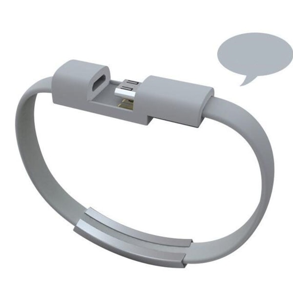 21 cm Creative Wearable Armbånd til iPhone Datakabel iOS Apple Grå