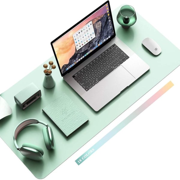 Sklisikker skrivebordspute Musematte PVC-skinn skrivebord lysegrønn