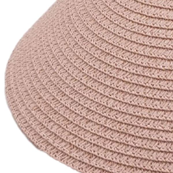 Dame Halmhat Bred Skygge Strand Solhat Foldbar Stor til Kvinder Pink