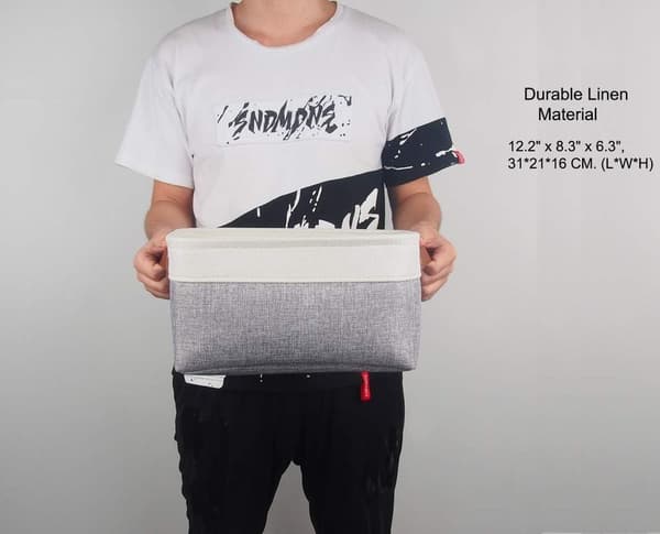 Tygförvaringslåda, hopfällbar rektangulär tygförvaringslåda med