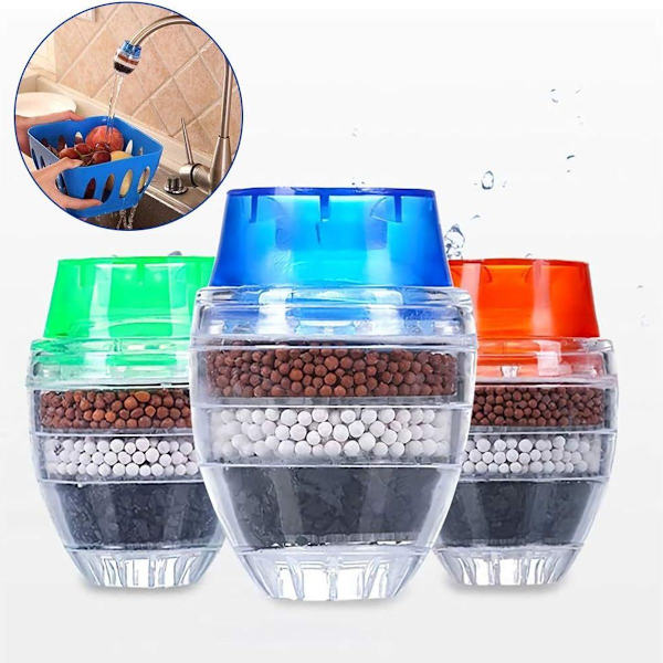 6PCS Mini Kranvattenfilter Aktivt Kol Runt Kranvatten KLB