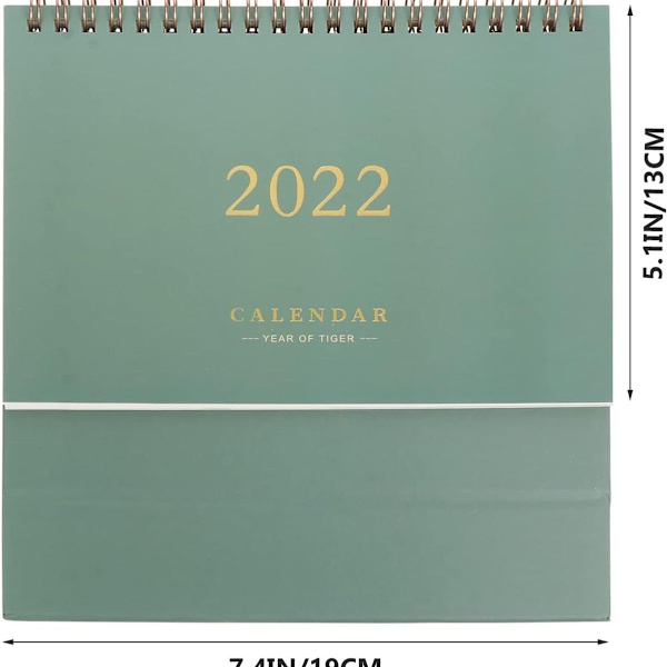 2022 Grøn skrivebords kalender stå op skrivebord år papir bordkalender