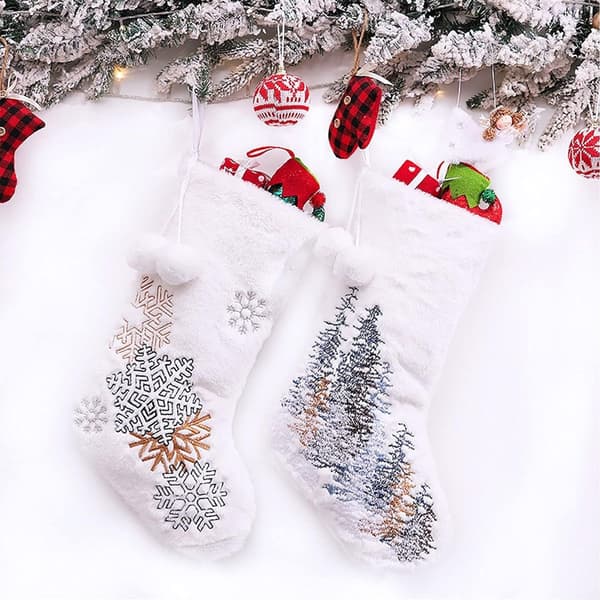 Vita julstrumpor 2-pack 18\" julstrumpor KLB