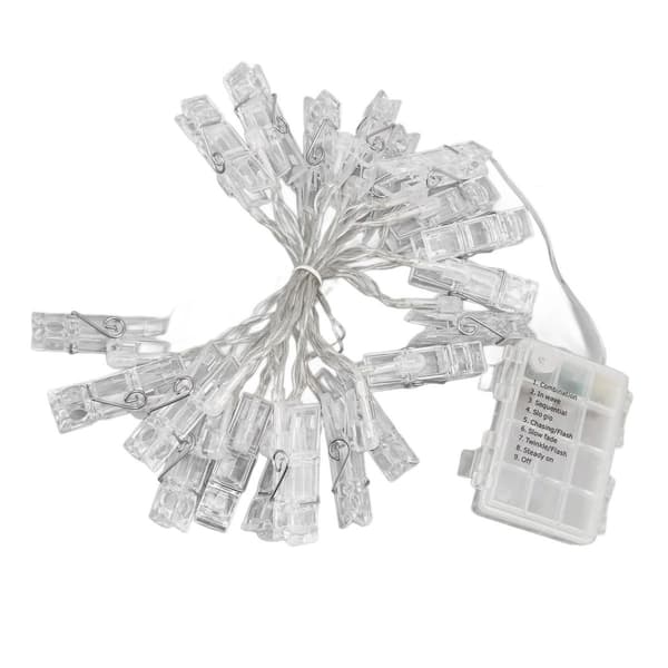 LED-fotoklips, 20 LED-er, 2 m, 8 lysmoduser, PC-materiale, romantisk KLB