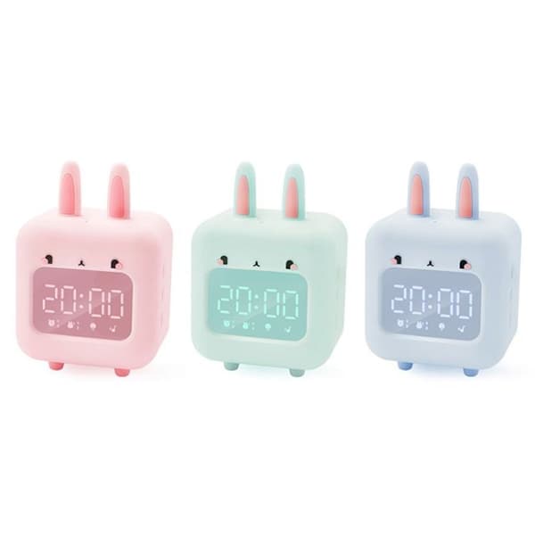 C2106 Naughty Rabbit Music Smart Alarm Clock för barn (Grön)