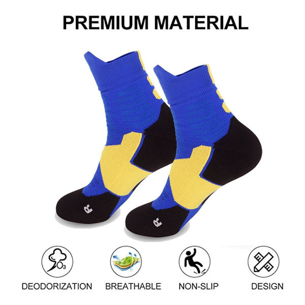Pairs Athletic Sports Crew D Padded Basketball Socks KLB
