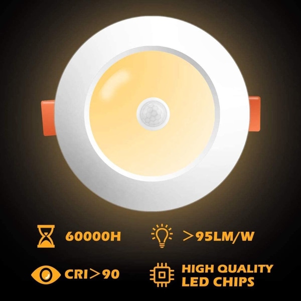 LED innfelt spotlight, LED innfelt spotlight, 12W, varm hvit, 3000K, menneskekropp,
