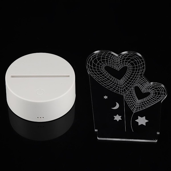 4.5V USB 3D Illusion Visual Romantic Night Lamp 7 Colors KLB