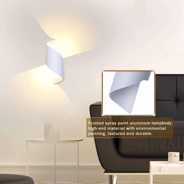 12W LED utendørs vegglampe Vanntett IP66 moderne aluminium utendørs vegglampe utendørs lys