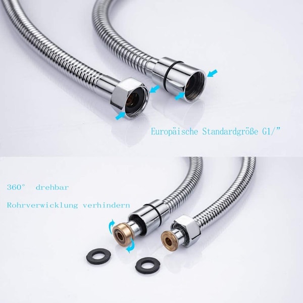 hansgrohe Isiflex duschslang, 1,25 m, borstad svart krom