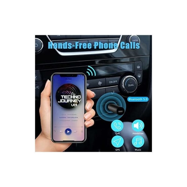 Aux-adapter Bluetooth V5.0, 3,5 mm jack-mottaker håndfri bilsett, musikkstrømming hjemmstereo høyttalere hodetelefoner KLB