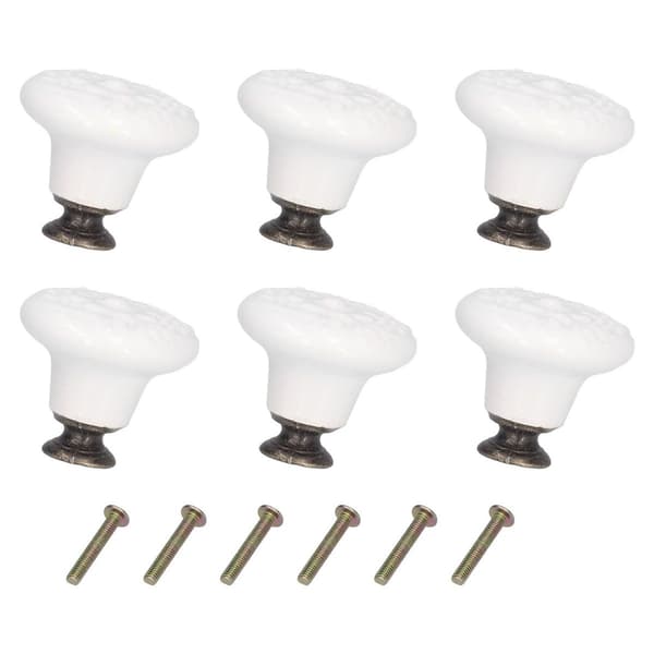 6 stk. Runde Keramiske Skabsknopper Exquisite Single Hole Håndtag KLB