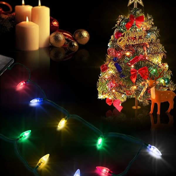 Flerfarget LED julelys telefonlader - 1,4 m USB-ladekabel 10 LED-er - Android Micro USB (Android, 1 pakke) KLB