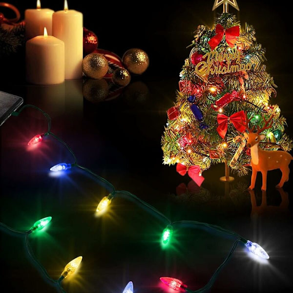 Multifarvede LED julelys telefonoplader - 1,4 m USB-opladerkabel 10 LED'er - Android Micro USB (Android, 1 pakke) KLB
