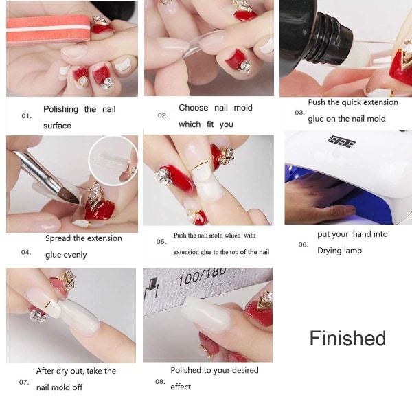 Nail Extension Form Tips - Clear Poly Gel Template KLB