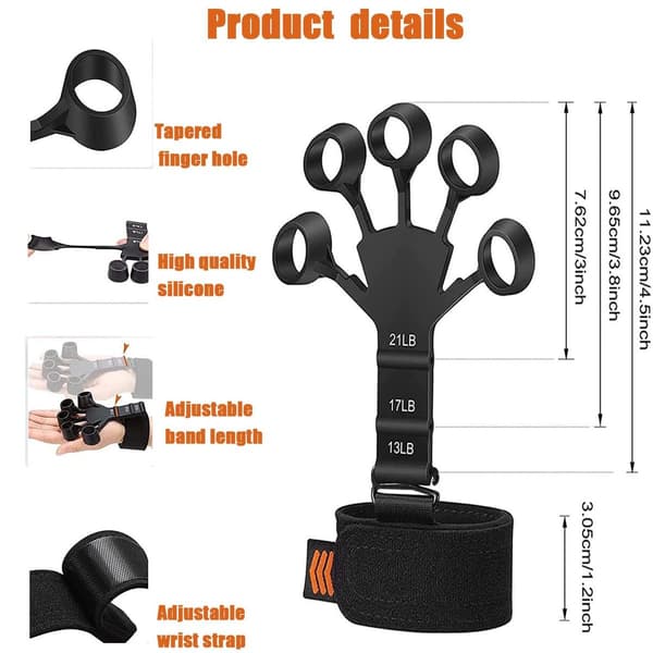 Handtränare, Silikon Handgreppstränare, Finger Extensor Tränare