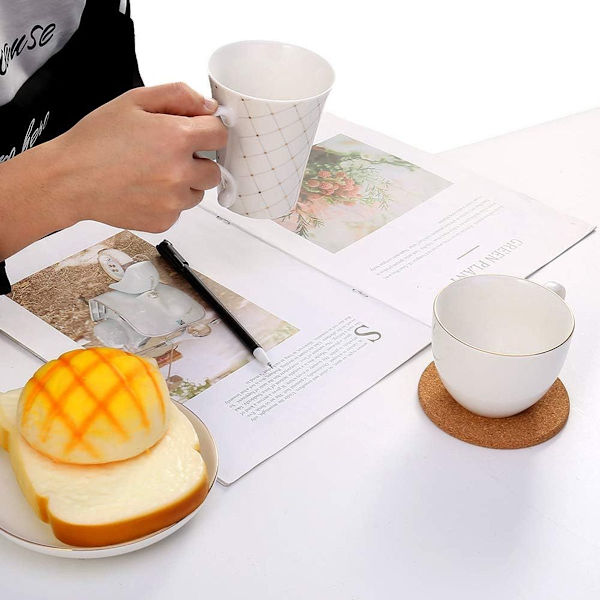 Retro coasters i kork, runde, sett med 20 coasters i tre