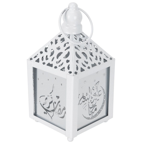 Ramadan-lampa i järn, hängande LED-ljusprydnad för hemfest KLB