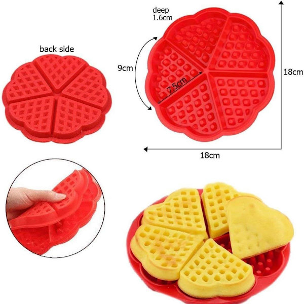 Silikon vaffelform bakeform, 2 stk vaffelkakeform, kakeform isbiter
