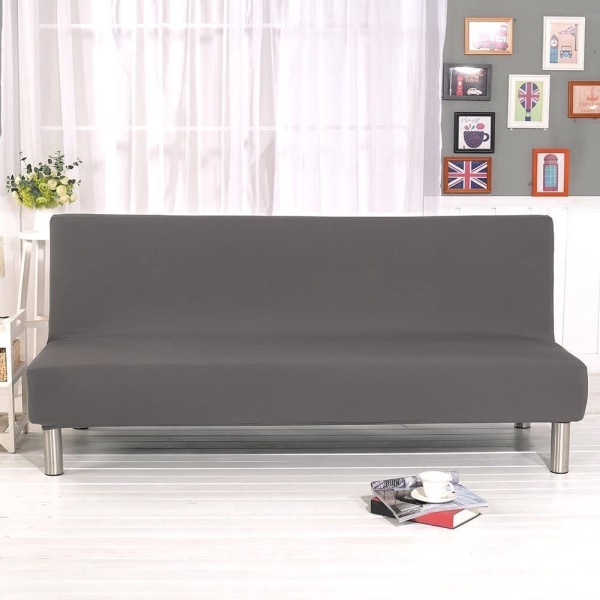 Elastisk Clic Clac betræk til 3 pers. sofa, ensfarvet betræk til stuen, grå