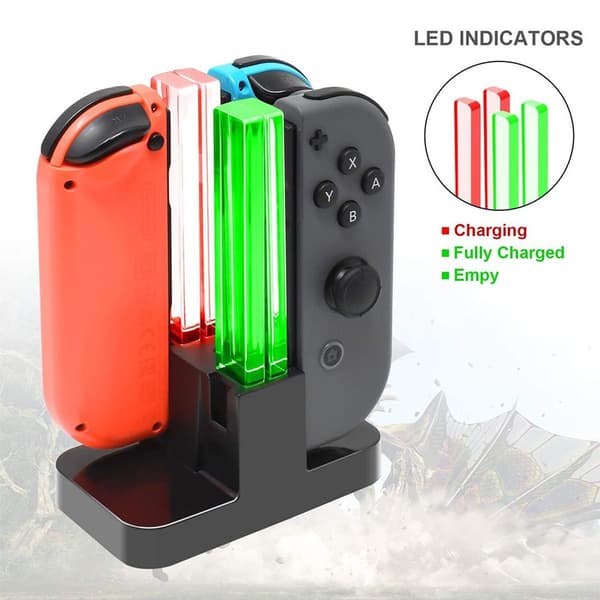Nintendo Switch 4 i 1 lader - LED-skjerm, bærbar KLB