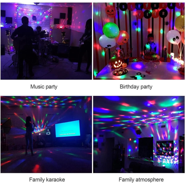 Disco kugle disco lys fest lys disco lys lyseffekter 7 LED farver styret af musik