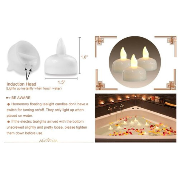 2 set LED-simmande ljus, 24 vattentäta flamlösa ljus