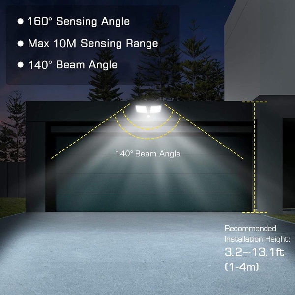 Udendørs LED Projektør 20W Bevægelsessensor 2400lm 5000K LED Sikkerhed