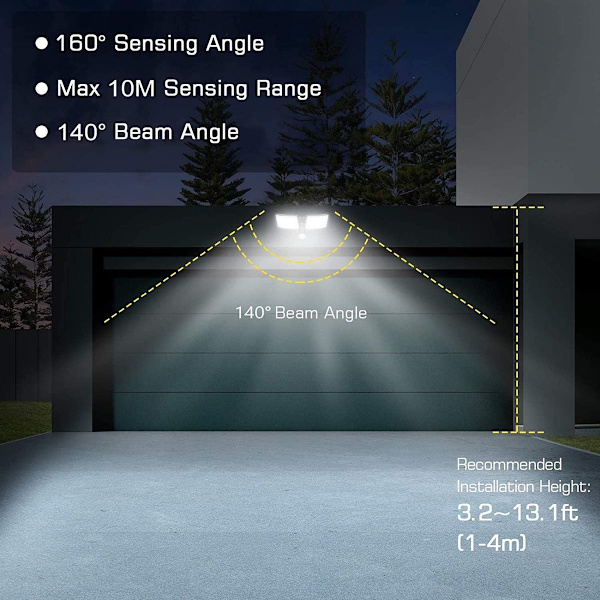 Udendørs LED-projektør 20W Bevægelsessensor 2400lm 5000K LED-sikkerhed