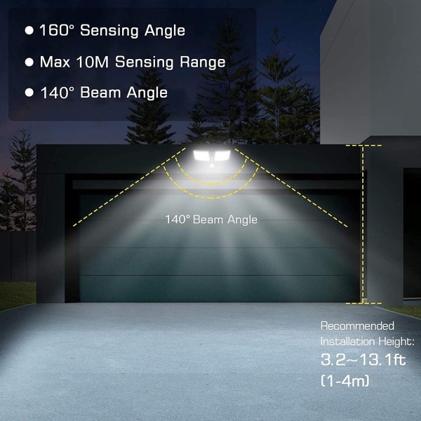 Utomhus LED-strålkastare 20W Rörelsesensor 2400lm 5000K LED Säkerhet