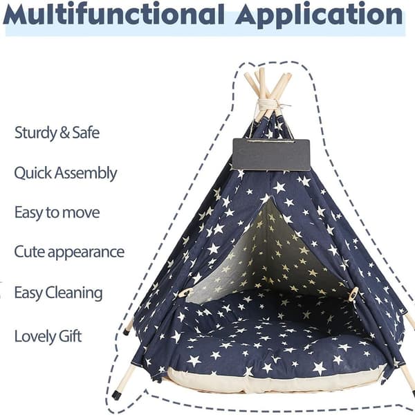 Tipi for hunder og katter med puter, tipi telt KLB