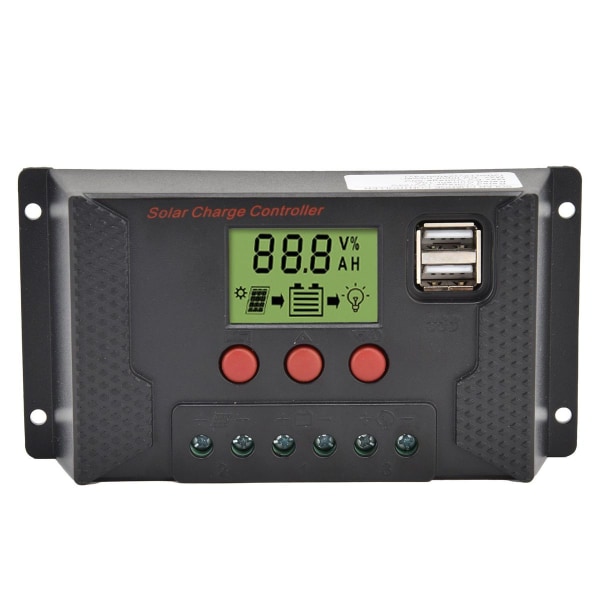 PWM LCD solcelleladeregulator 12V 24V 10A batteriladning KLB