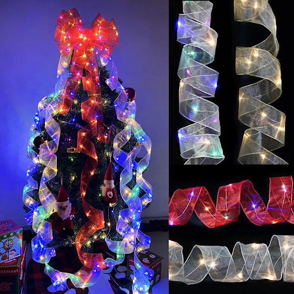 Julepynt Gull LED Lys Julelyskjeder til Jul (5cm*10m)