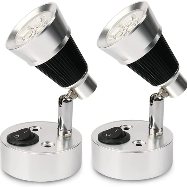 12V LED-spot veggleselampe, 2 stk. bil LED-lys, justerbar bryter, innfelt