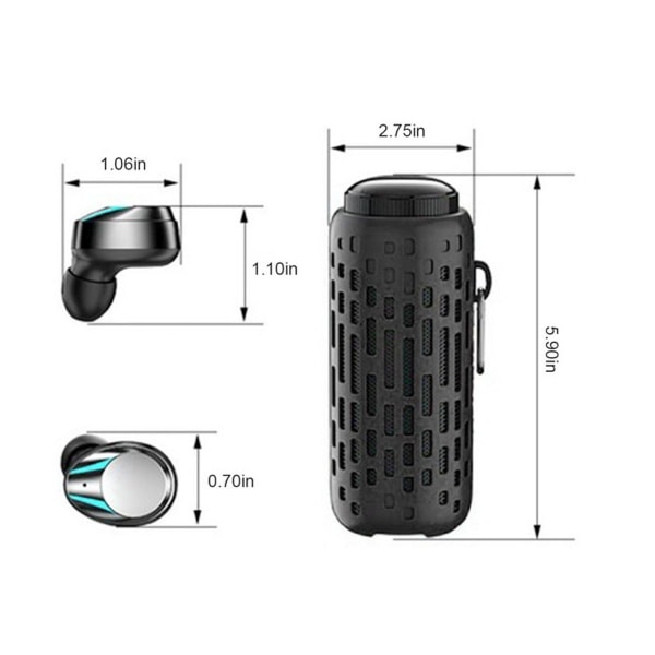 Utomhus Bluetooth-hörlurar Trådlösa Bluetooth Mörk Färg