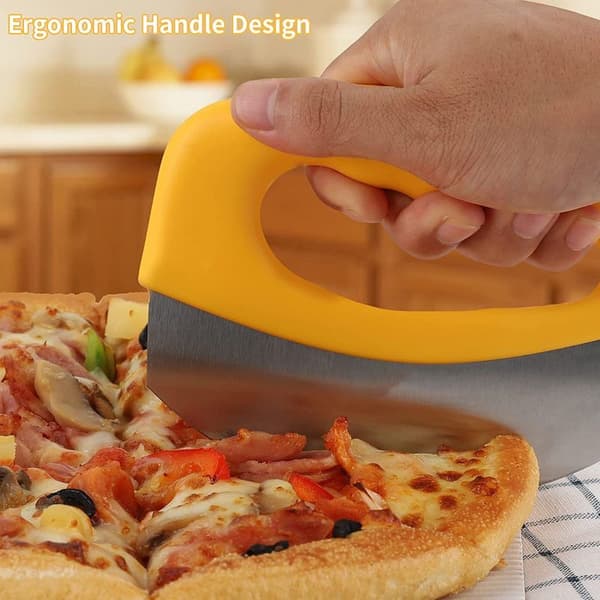 Premium pizzaskärare mathackare superskarpt blad i rostfritt stål