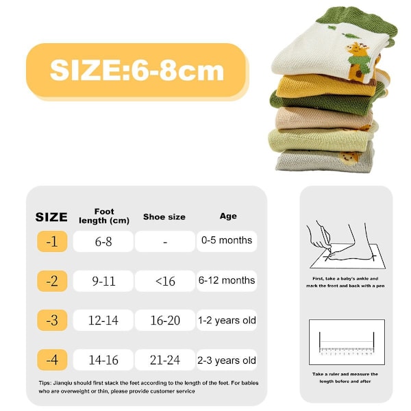 1 setti naisten sarjakuva-aarre sukkia söpöllä kirahvikuviolla, 6-8cm KLB
