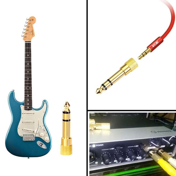 Audio jack adapter 6,35 mm jackstik til 3,5 mm jackstik adapter