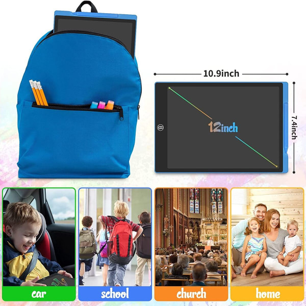 LCD Magic Pad 12 tommer skriveblok til børn, farvetegneblok
